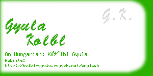 gyula kolbl business card